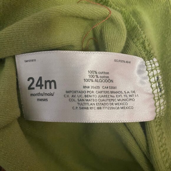 Carter’s Green Bear Print Baby Bodysuit 24M – Unisex Cotton One-Piece - Picture 7 of 7